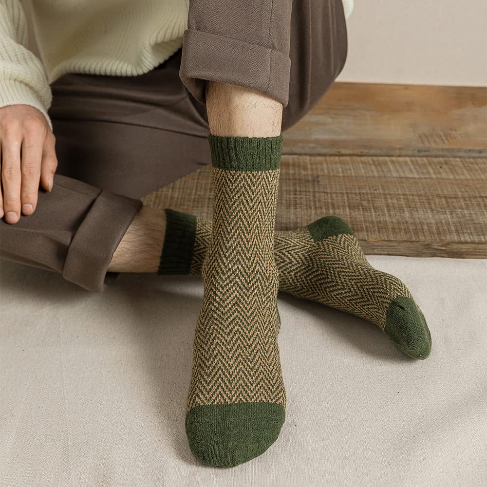 TAXCAIX 5 Pack Winter Socks For Women Knitted Socks Thick Warm Soft ouple Socks Free Size 6-11 (08)