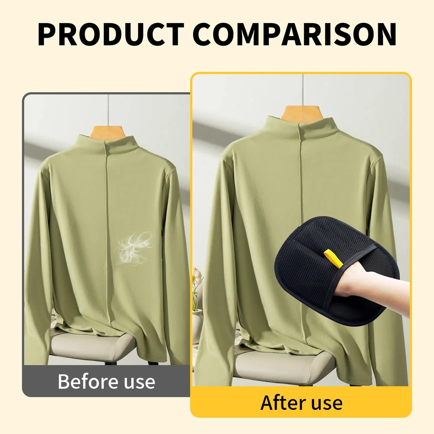 QIYUDA Pets Static Removal Gloves, Reusable Double Sided Cat Dog Electrostatic Hair Remover Grooming Glove Tool - 1 pcs