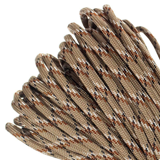 Paracord Planet Genuine Type III 550lb Paracord – Nylon Cord in Solid, Multi, and Reflective Colors – Desert Camo (10 ft)