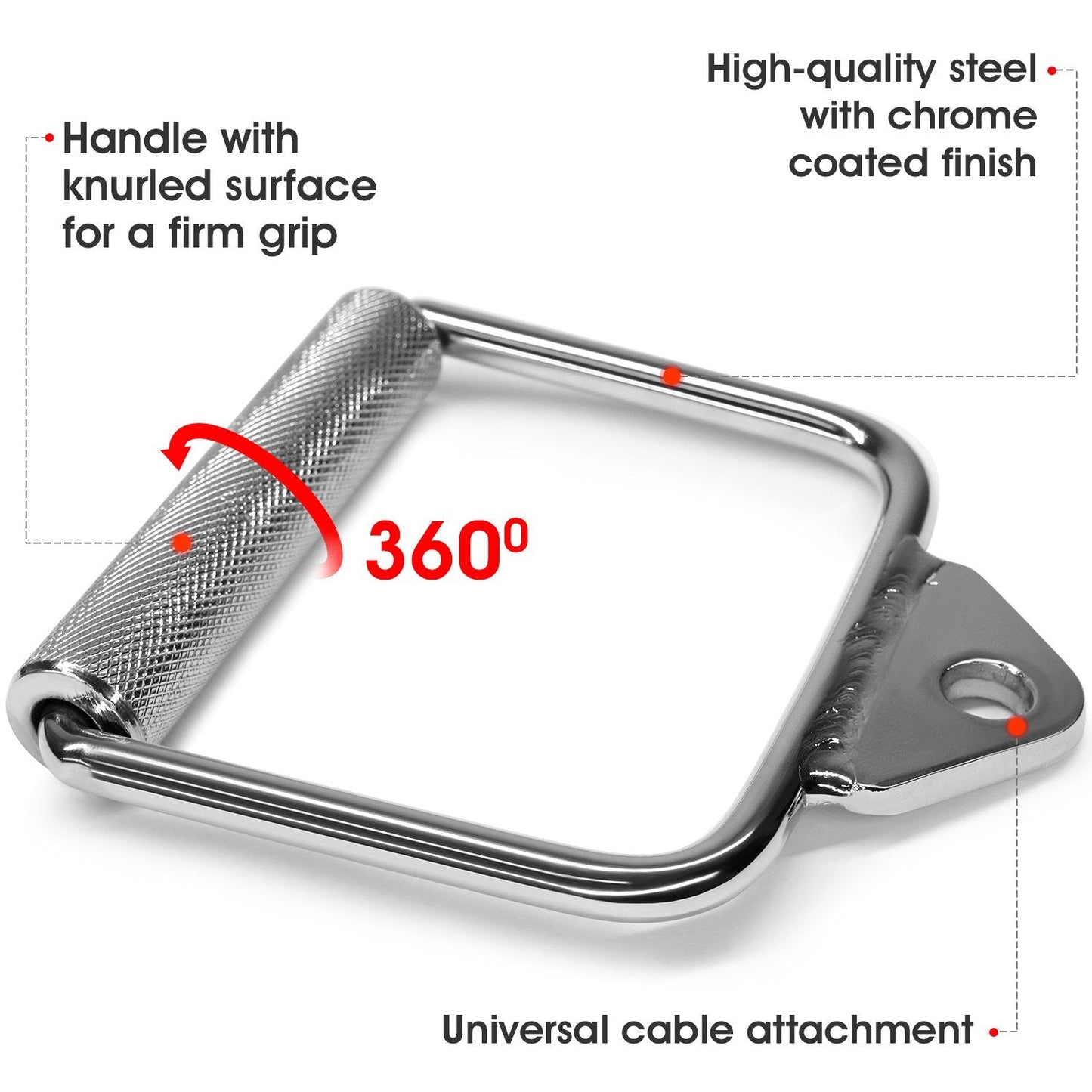 Yes4All D Row Handle Cable Attachment for Weight Workout, Cable Machine Accessories for Home Gym