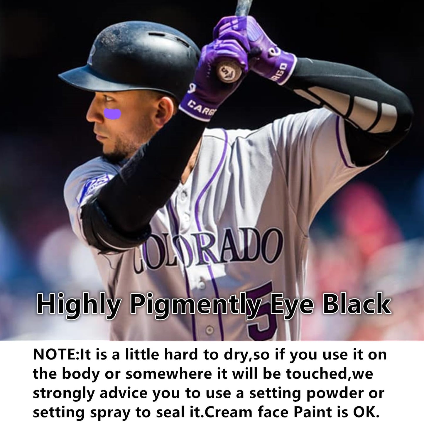 Go Ho Cream-Blendable Purple Face Paint Stick,Full-coverage Purple Body Paint Stick for Adults Children Halloween Cosplay SFX Witch Devil Makeup,Waterproof Purple Eye Black Stick