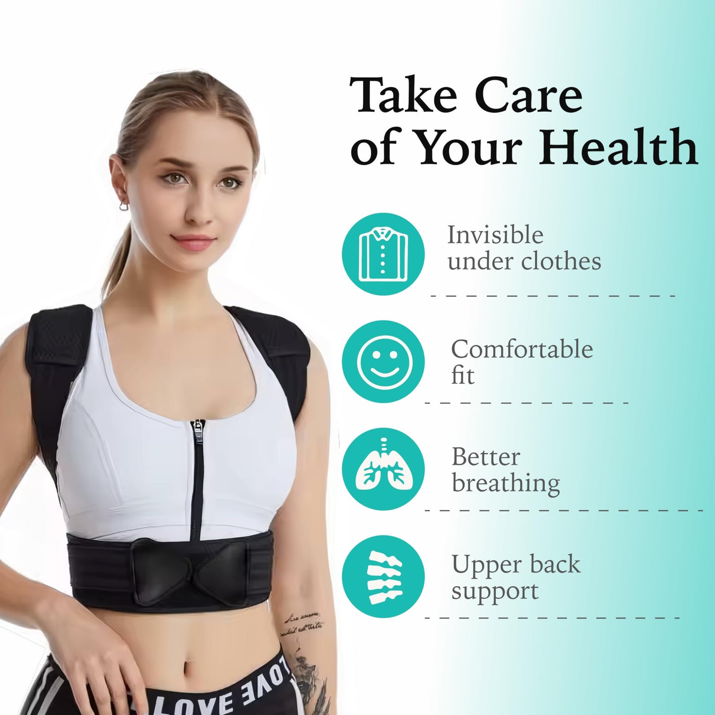 THE BAKER LEAGUE Adjustable Posture Corrector, Back Brace, Posture Trainer, Scoliosis and Hunchback Correction, Back Pain, Spine Corrector (X-Large)