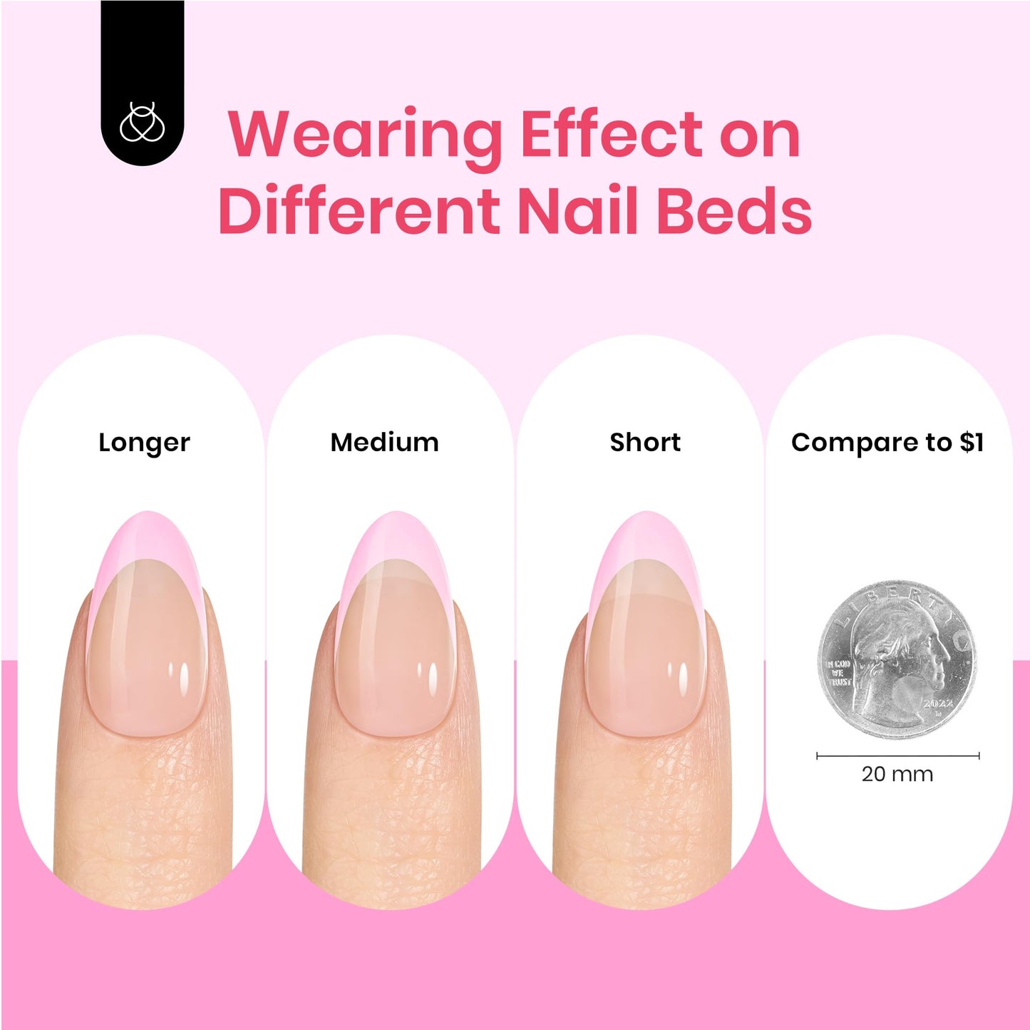 Beetles X Press Plus French Tips Press On Nails, 16 Sizes 224 Pcs Pastel Short Almond Press On Nails Gel Nail Tips Pre-Applied Primer Base Coat Soak Off Uv Nail Extension Manicure Gift for Women