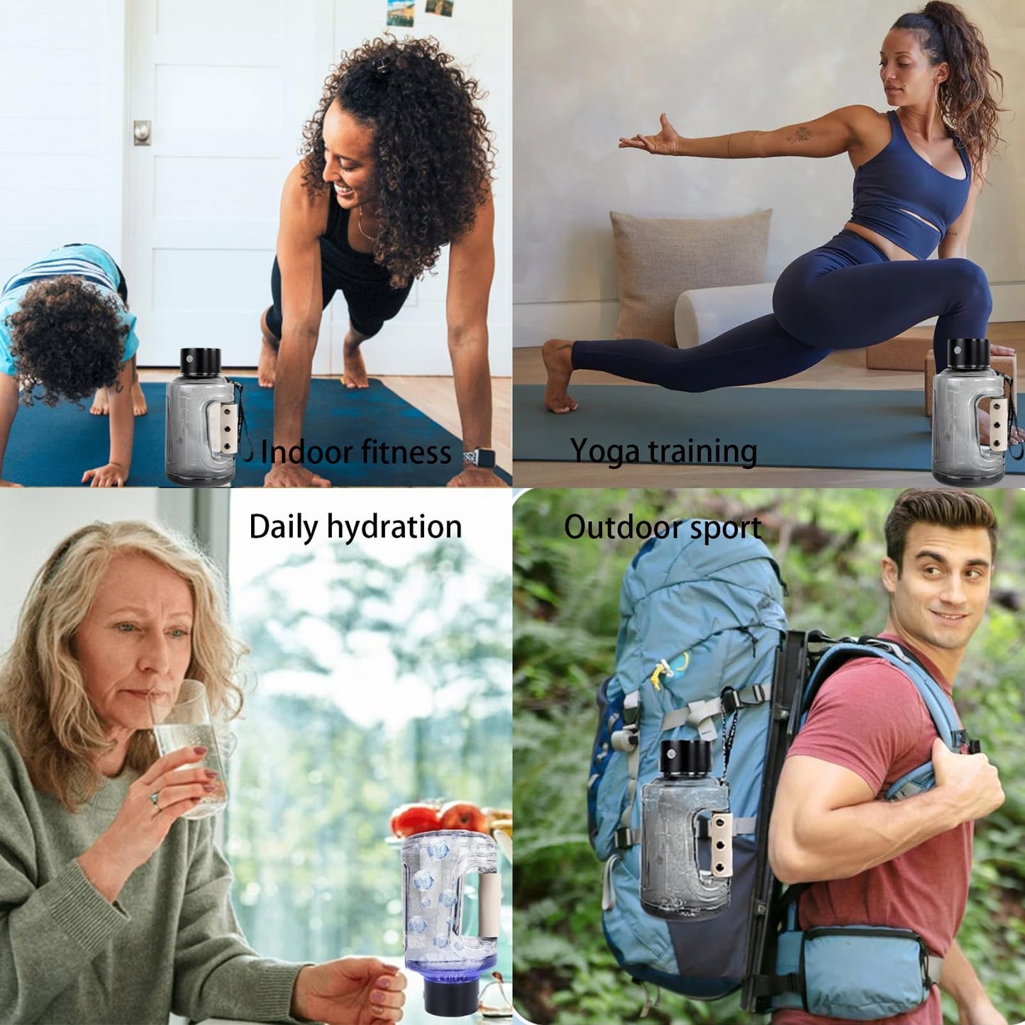 Hydrogen Water Bottle Generator 1.5L, 50Oz Large Hydrogen Enriched H2 Water Bottle Machine with SPE Tech, Portable Rechargeable Hydrogen Water Pitcher for Fitness Sports Travel Hydration