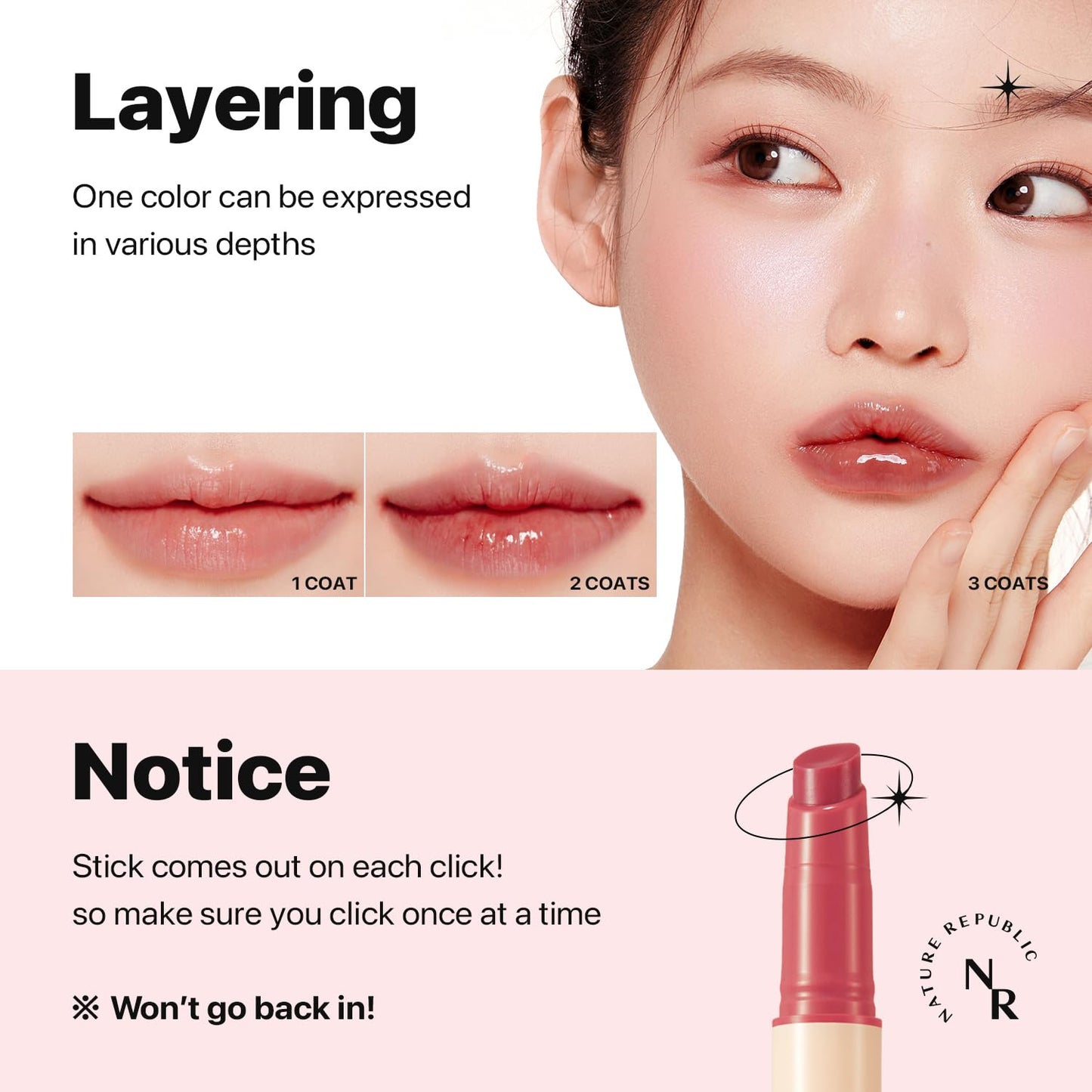 Nature Republic HONEY MELTING LIP (07 LYCHEE) SOFT LIP STICK, Hydrating Gloss, Moisturizing balms, Sheer tint, Shine & Glowy Finish, korean make up
