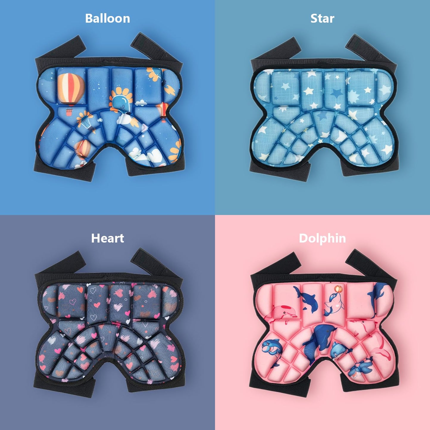 Natuway Kids Butt Pad for Skating Ski Snowboarding Roller Skate, Kids Hip Protector, Thickened Ski Butt Pad Padded Shorts for Winter Sports