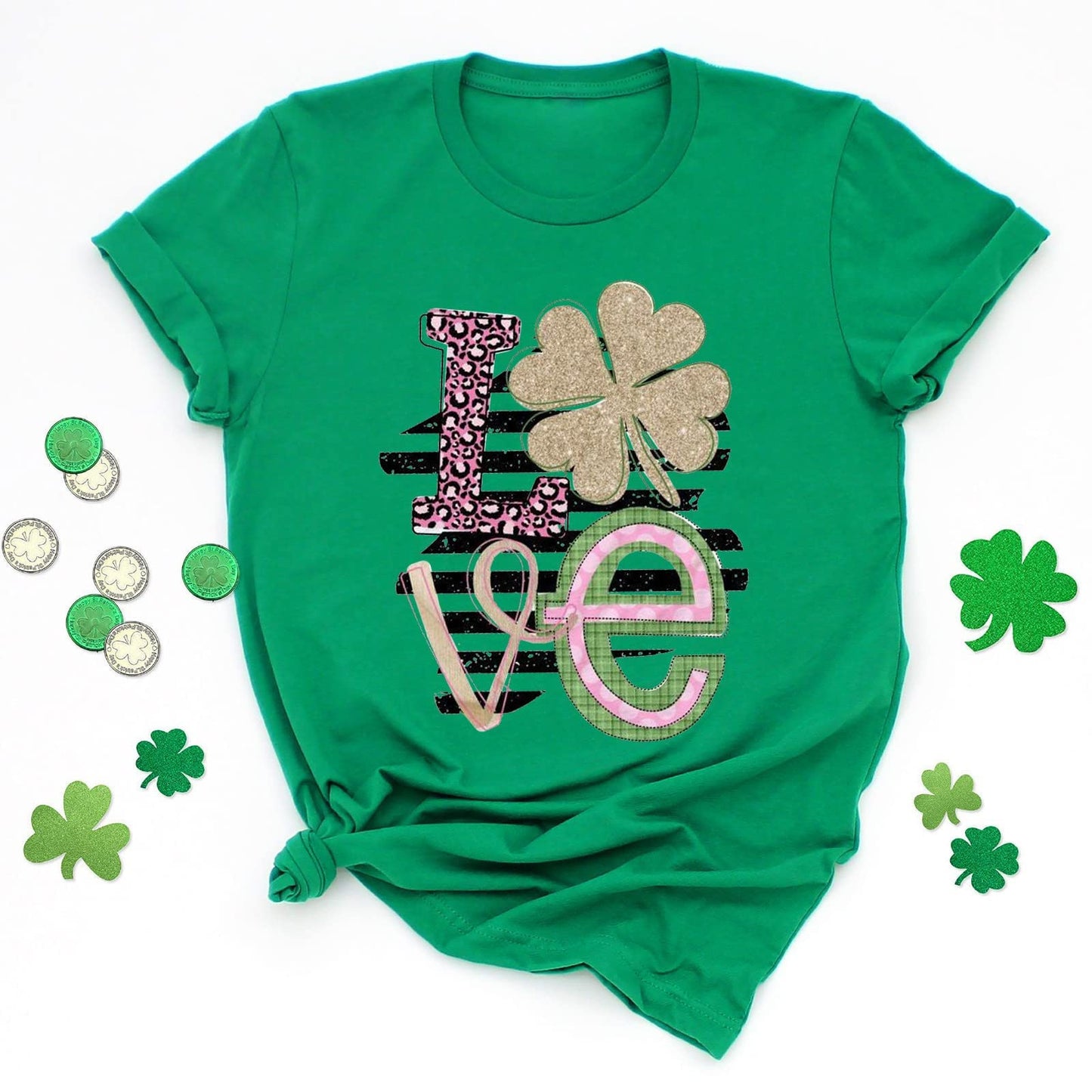 Aniywn Women's St Patricks Day Casual Short Sleeve T-Shirt Round Neck Graphic Print Tee Top Blouse