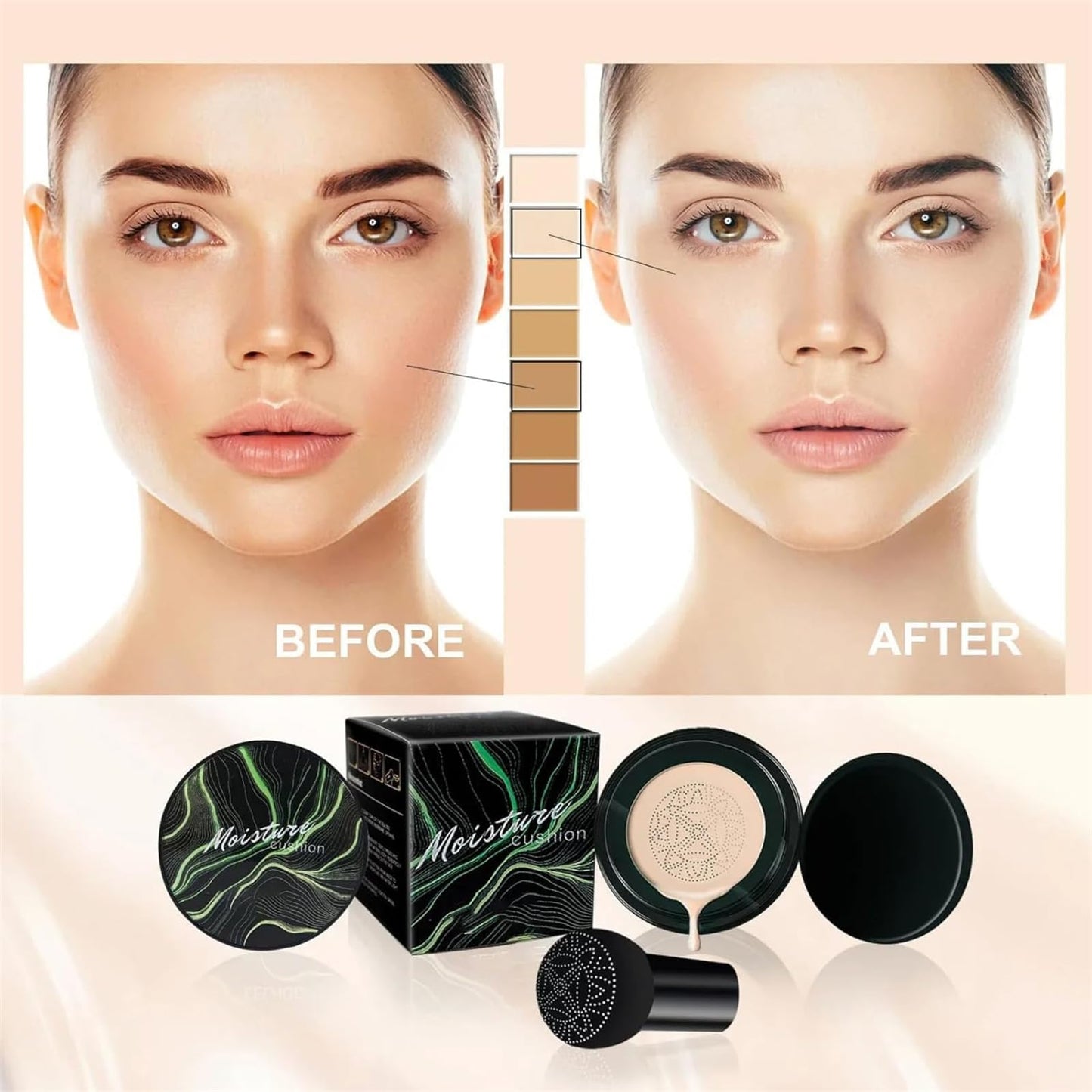 YYONPQ Cedar and Ash Makeup, Cedar and Ash Air Cushion Cc Cream, Cedar and Ash Foundation, Honey and Pine Makeup, Air Cushion Cc Cream Mushroom Head Foundation-05# Caramel Glow
