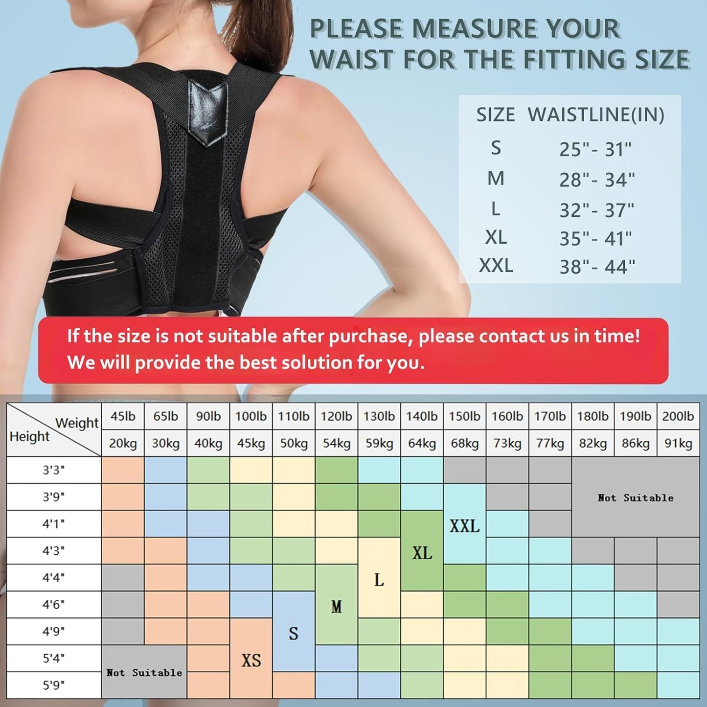 Herokoo Back Brace Posture Corrector, Adjustable Posture Back Brace, Men/Women back posture corrector, Upper and Lower Back Pain Relief - Scoliosis, Hunchback, Spine Corrector (XXL)