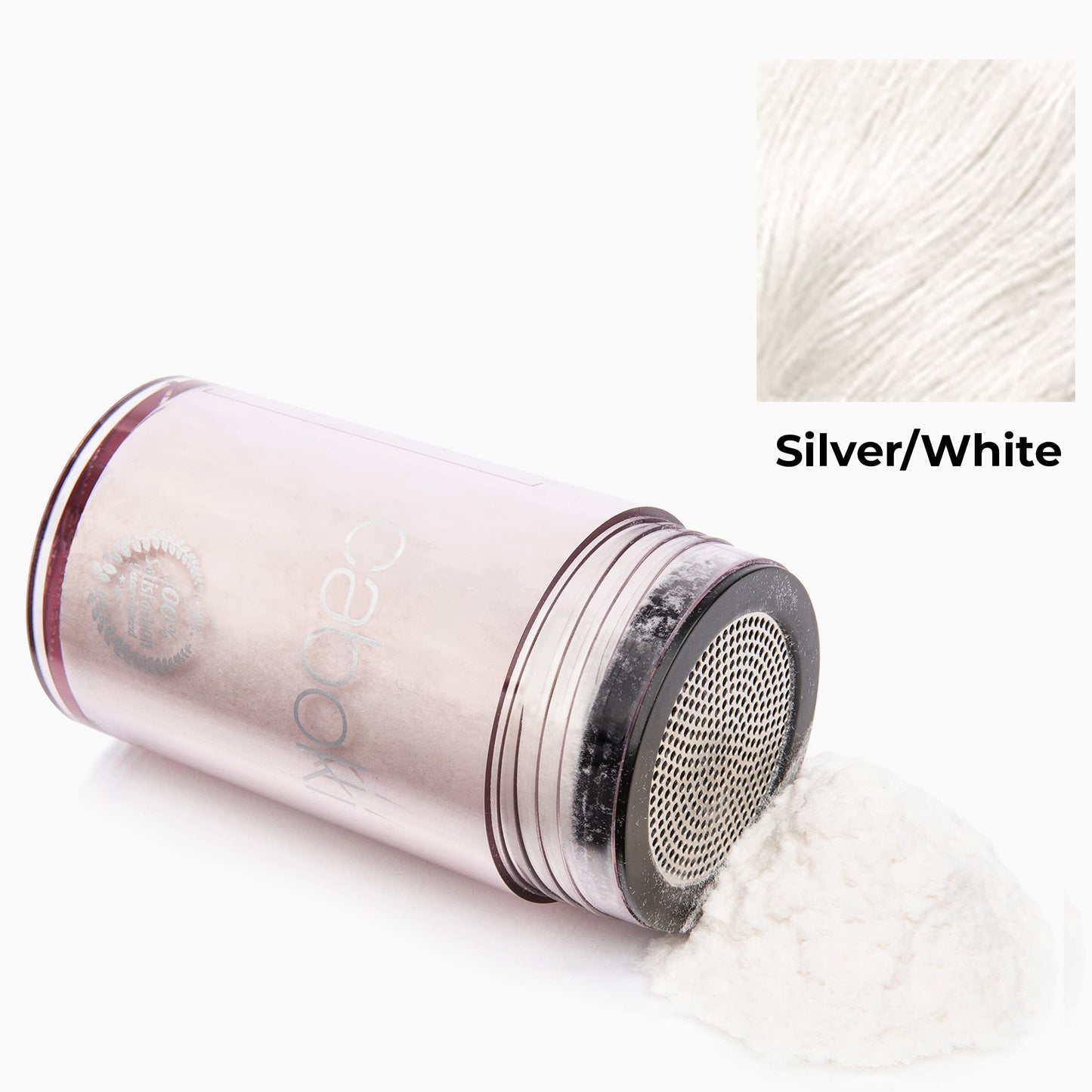 Caboki All-Natural, Plant-Based Hair Building Fiber. Hair Loss Concealer. Covers Bald Spot and Thinning Hair. (16G, 40-Day Supply) (Silver/White)