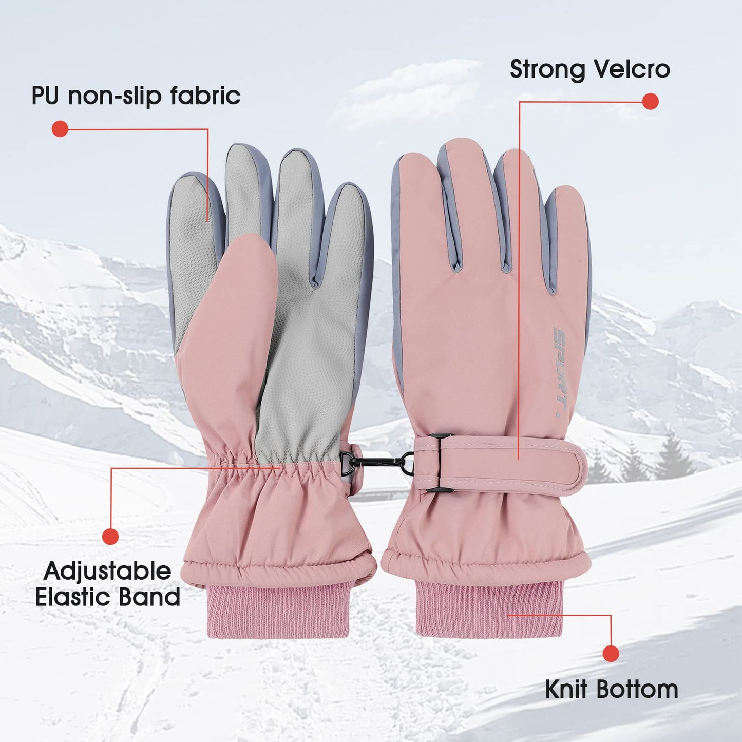 Century Star Winter Ski Gloves Women Touchscreen Waterproof Snow Gloves for Women Warm Snowboard Gloves for Snowmobile/Hiking Outerdoor Blue One Size