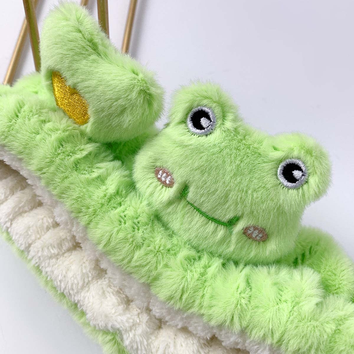 Kawaii Spa Headband for Washing Face, Cute Green Frog Headband for Make Up, Washing, Party, Soft Headband for Woman Girls