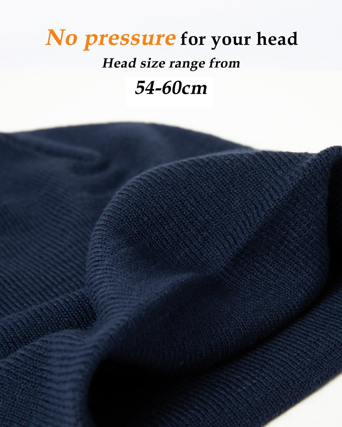 Comhats Mens Waterproof Beanie Fleece Lined Hat for Womem All-Weather Knit Winter Fisherman Skull Cap Warm Navyblue Medium Large
