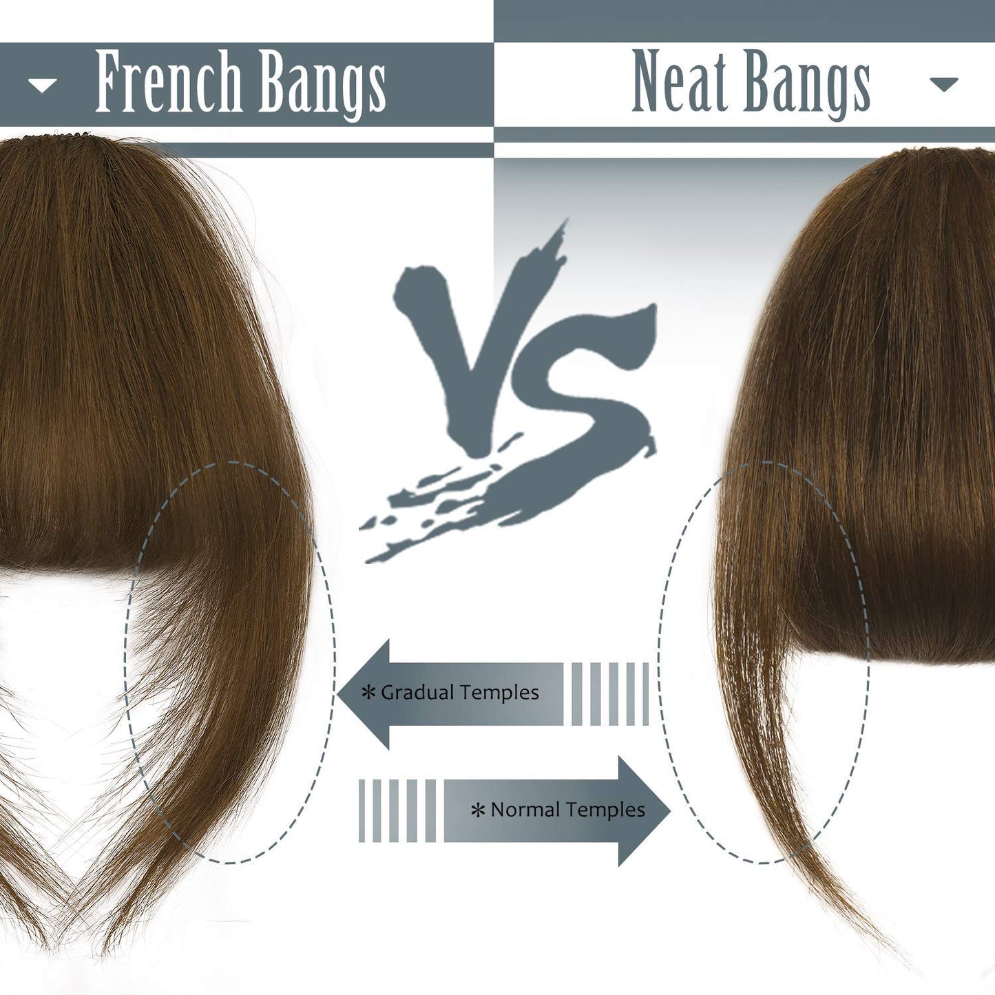 BARSDAR Real Human Hair Clip in Bangs - Human Hair Clip in Bangs for Women - Auburn Thick Bangs Extensions Fringe with Temples Dyeable Real Hair Bangs Hairpieces - Medium Auburn