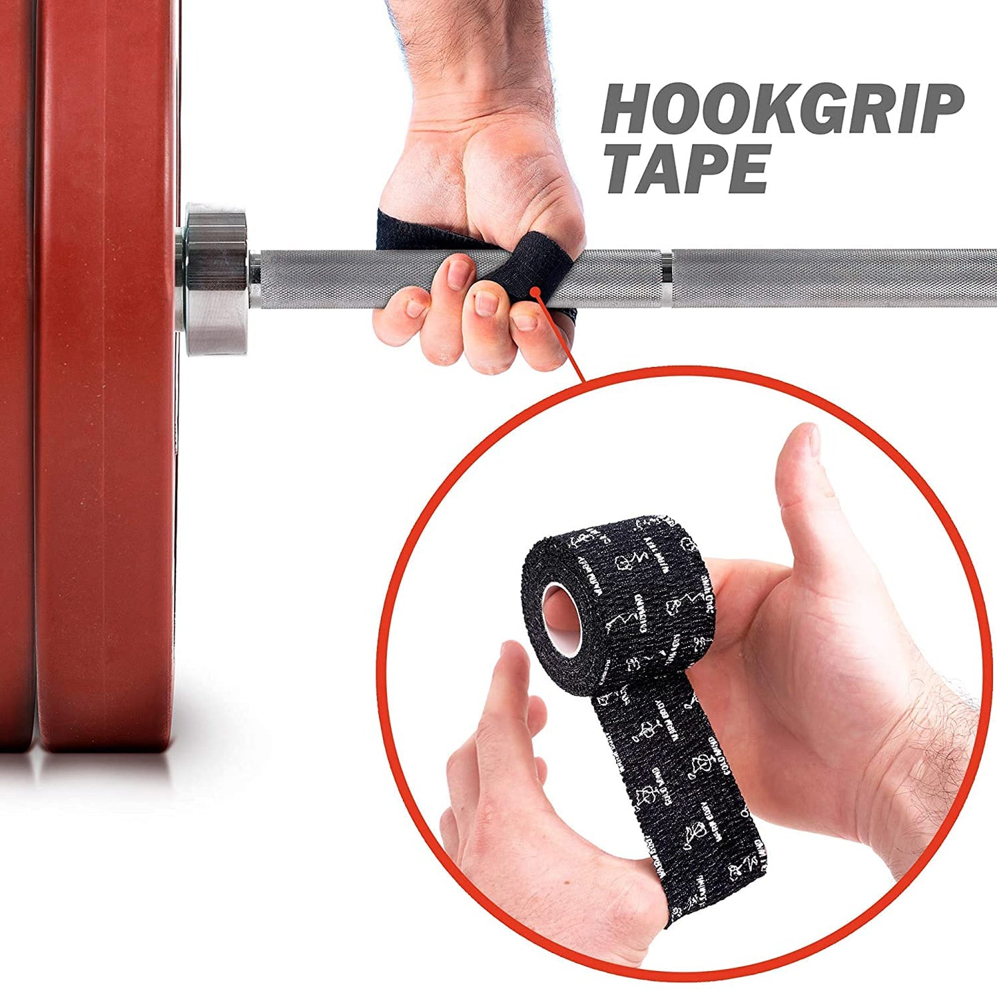 WARM BODY COLD MIND 2" Premium Lifting Thumb Tape for Weightlifting - Hook Grip for Powerlifting, Strength/Cross Training, Deadlift, Weight Lifting, Athletic Finger Wrap (Mix V2 3 Rolls)