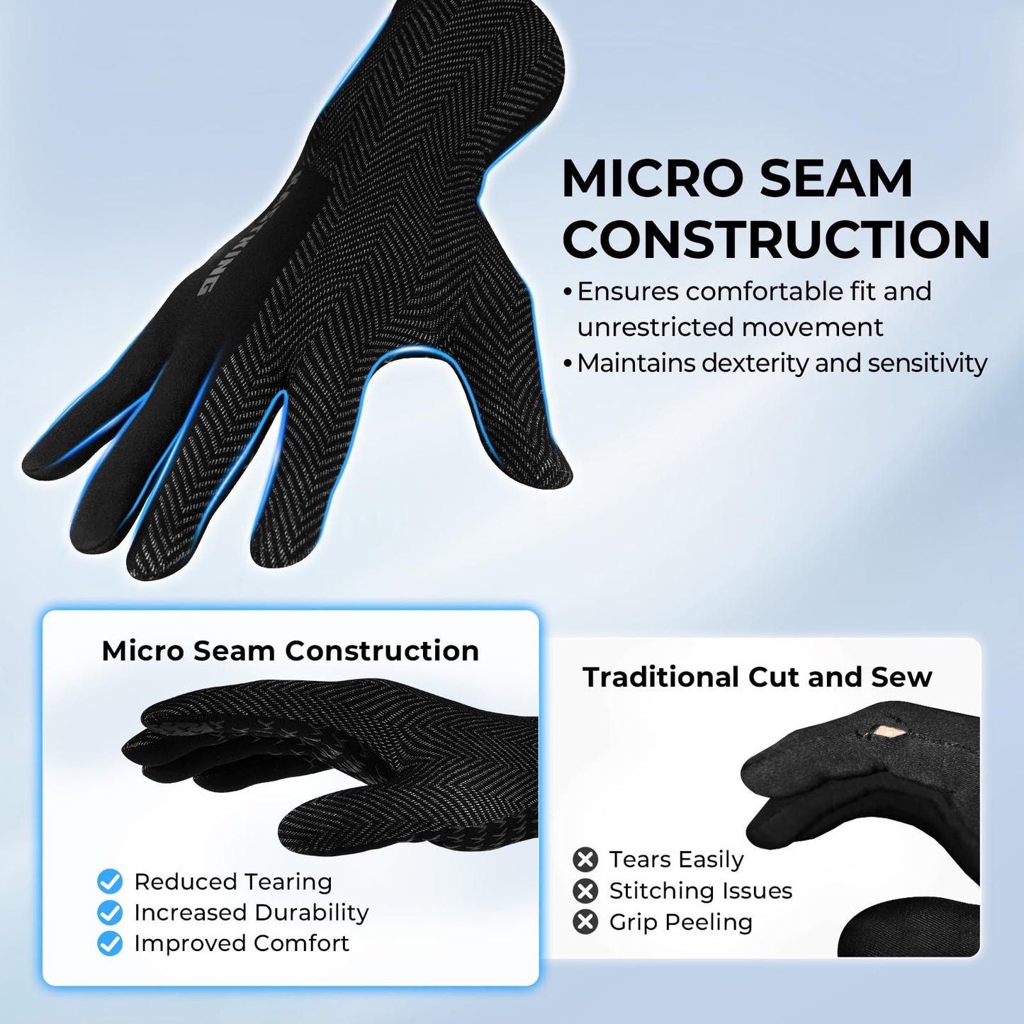 KastKing Grip Logic Full Finger Compression Glove Liners,Micro-Seam Construction,Touch Screen Fishing Gloves for Men & Women,4-Way Stretch Lightweight Winter Gloves for Outdoor Activities,Black,L