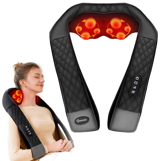 Shiatsu Neck and Shoulder Massager with Heat, Neck and Back Massager, Deep Tissue 4D Kneading Massage Pillow for Shoulder, Back, Body Muscle Pain Relief, Gifts for Women Men Mom Dad Friend, Corded Use