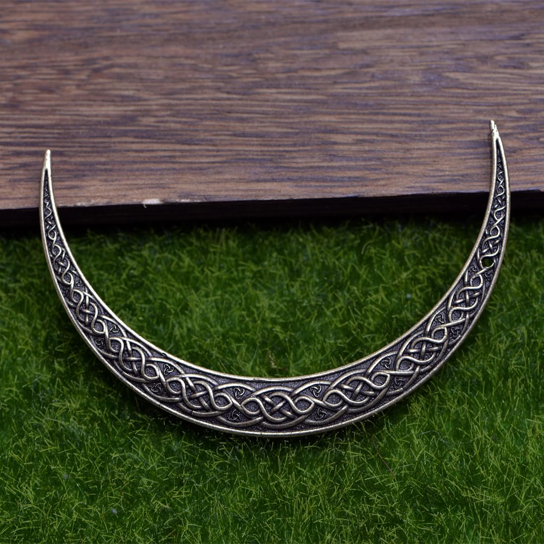LANGHONG 2PCS Moon Crescent Hairpin For Women Viking Hair Stick Forks Knot Hair Styling Pins (ZZAB)