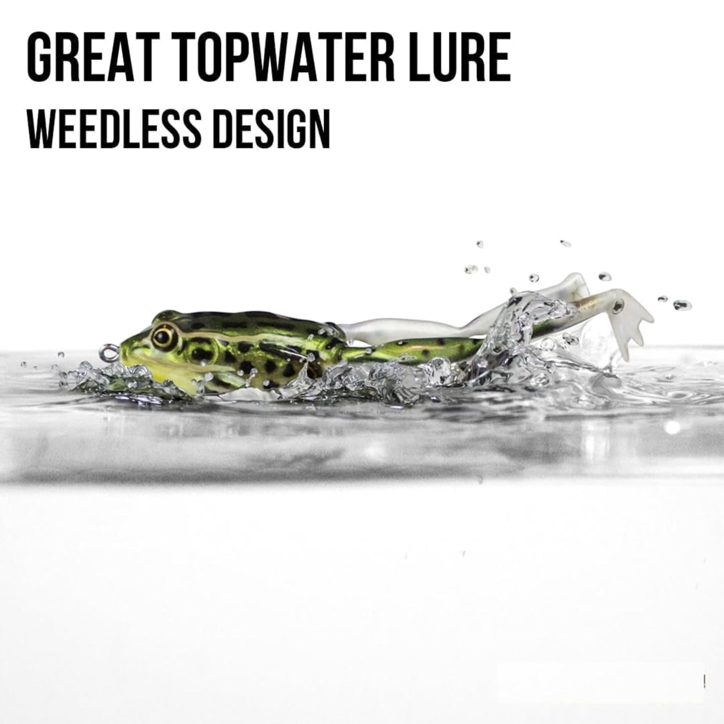 LUNKERHUNT - Frog Bait for Bass Fishing | Soft Hollow Body Weedless Frog for Bass Fishing and Trout | Weedless Realistic Bait Frog Lure, Freshwater with Sharp Hooks Lures and Double Propellers Feet