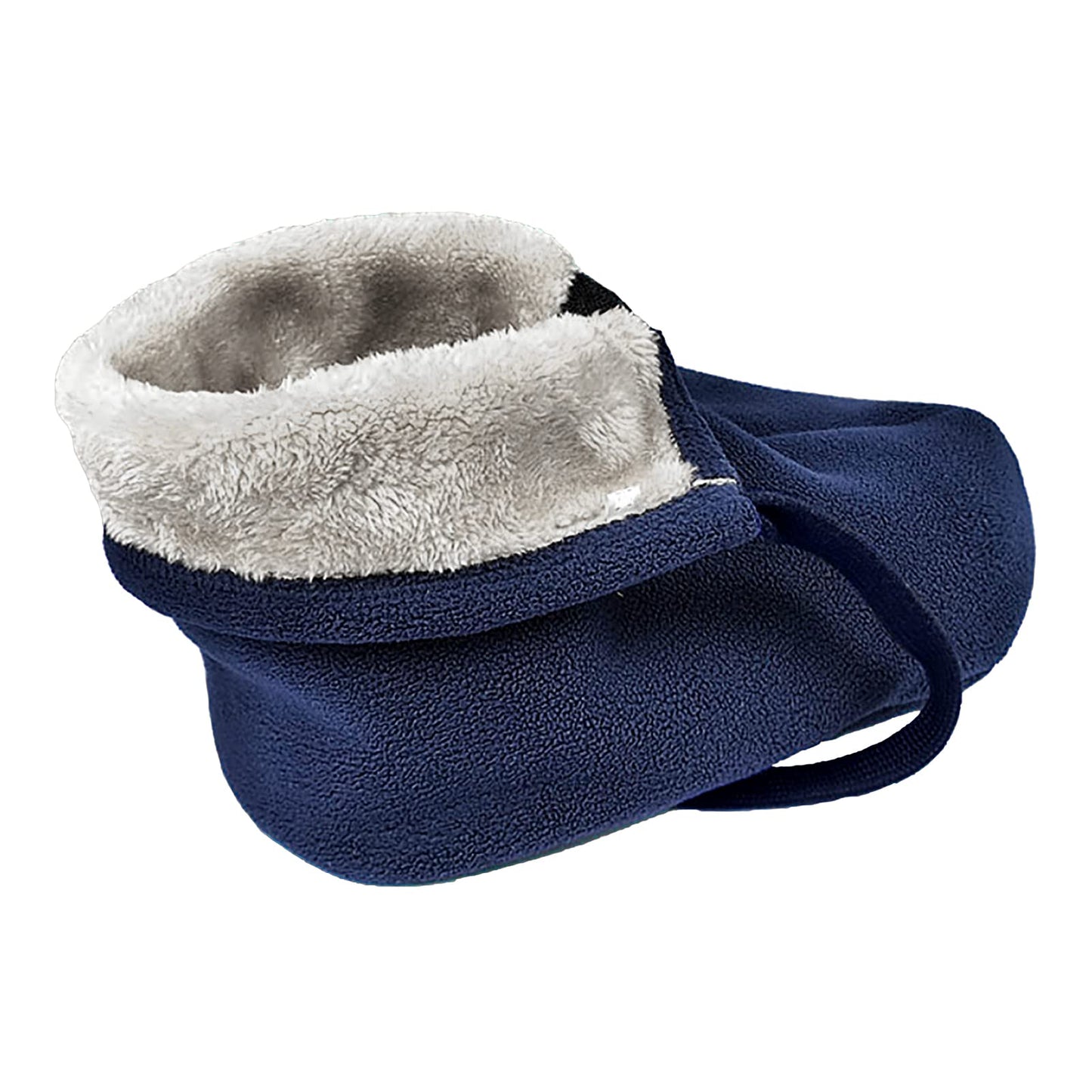 Winter Warm Cast Sock, Thick Fleece Foot Cast Cover - Below the Knee Cast Toe Boot Cover, Protective and Washable Cast Sleeve Wrap, Foot Warmer for Broken Foot, Adjustable Drawstring, Navy Blue