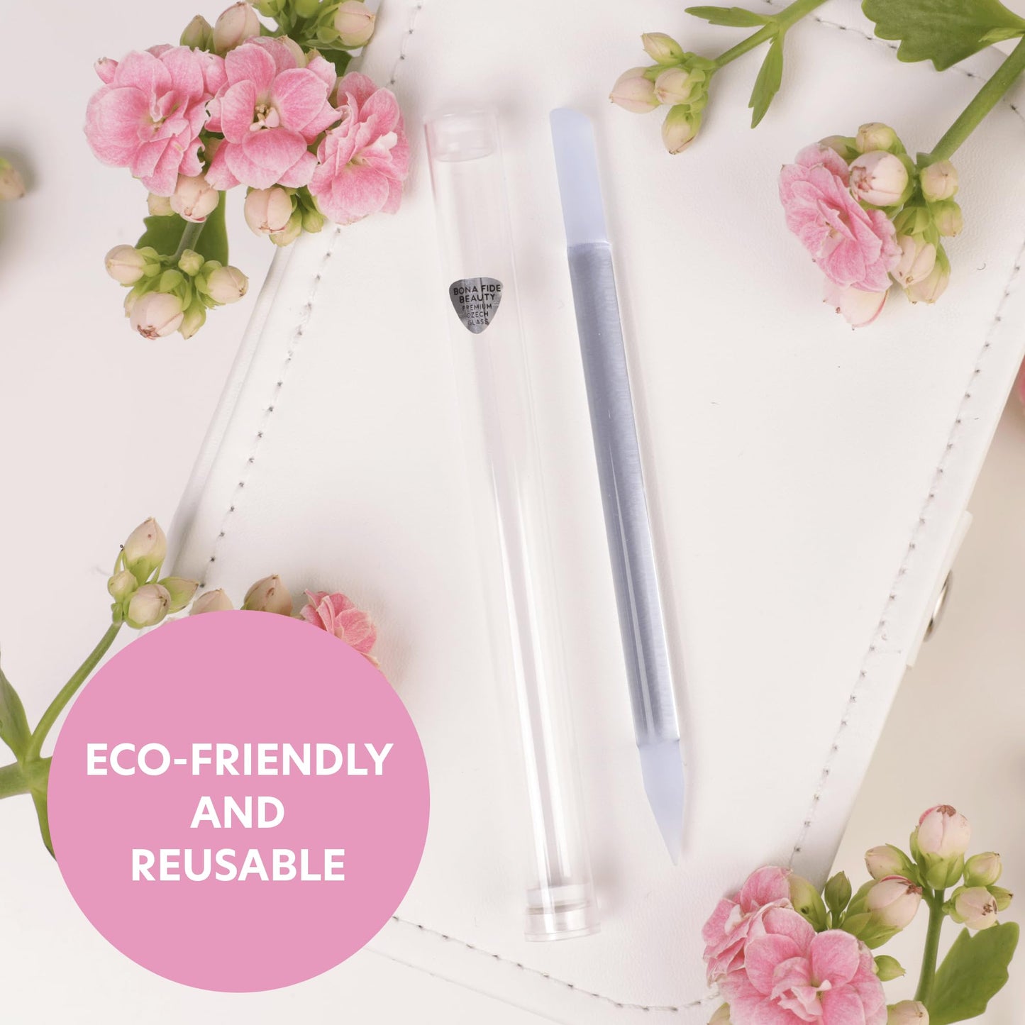 BONA FIDE BEAUTY Glass Cuticle Pusher, 1-Pieces Blue Gentle Czech Manicure Stick for Remover, Long-Lasting and Double-Sided Reusable Glass Stick