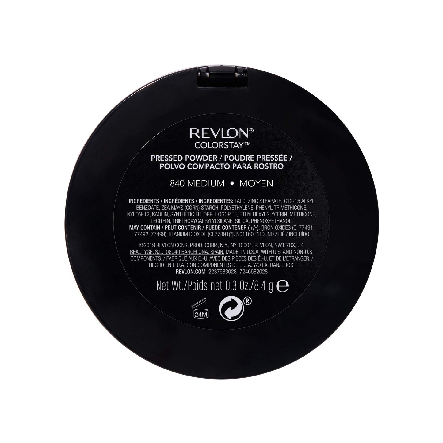 Revlon ColorStay Pressed Powder Face Makeup, Longwearing, Fragrance-Free, Noncomedogenic, 840 Medium, 0.3 oz