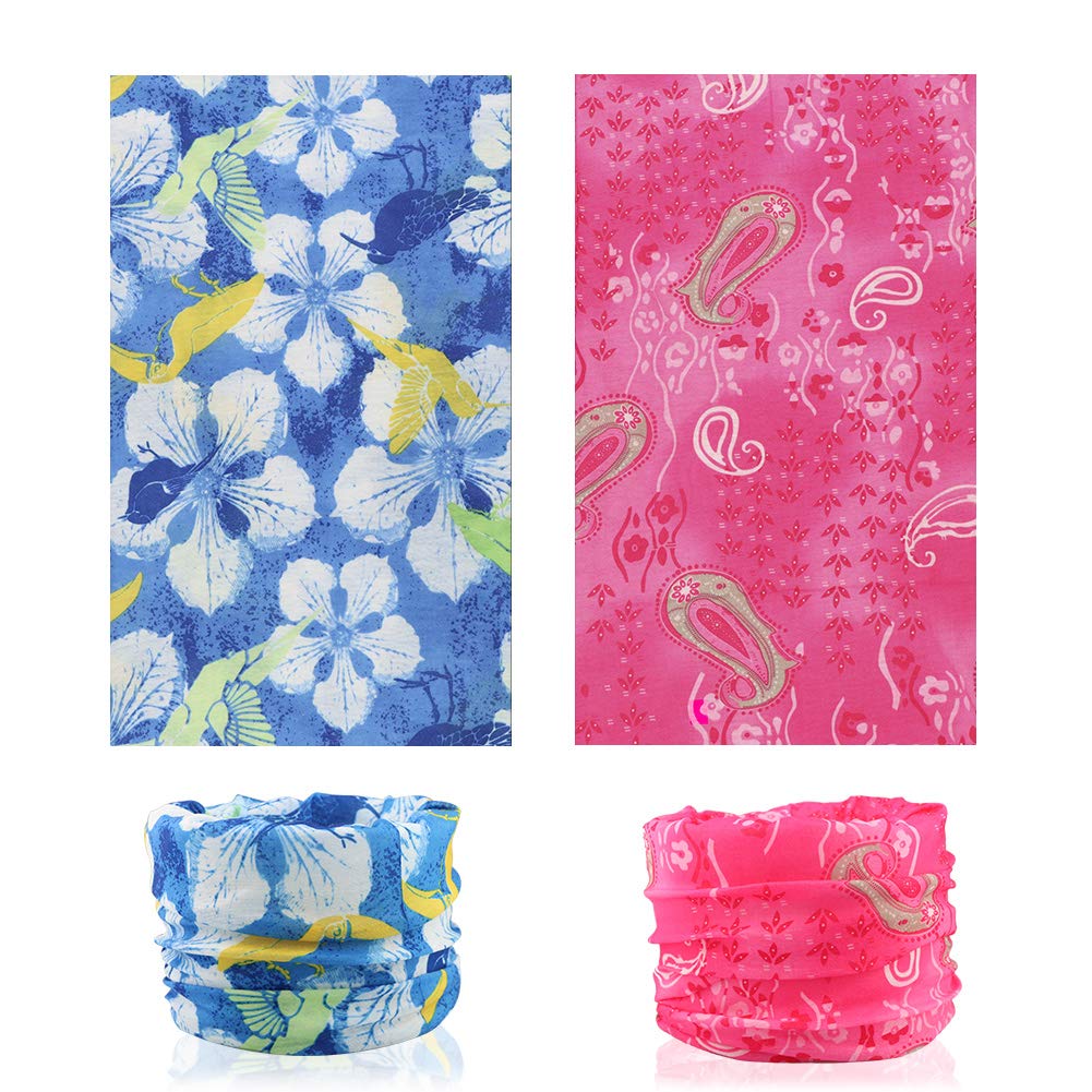 GUIFIER 6 Pack Magic Wide Tube Face Mask,Neck Gaiter, Headwear, Sports Scarf, Boho Bandana, Balaclava, Headband for Women and Men