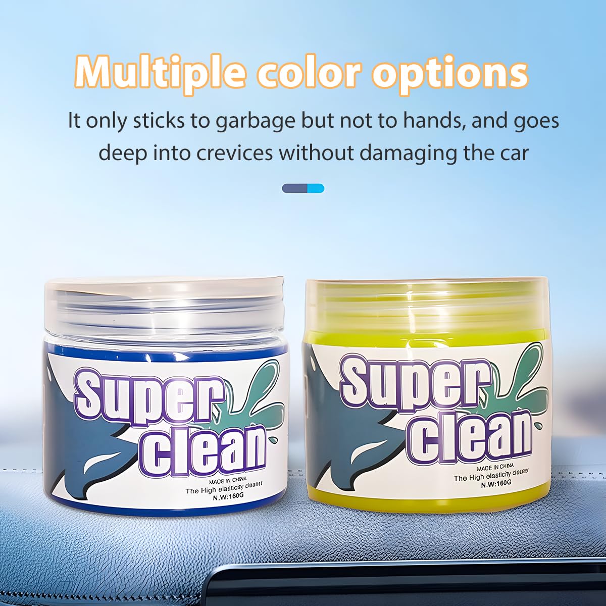 FALVFUN Car Cleaning Gel, Reusable Vehicle Air Vent Crevice Detailing Putty, Automotive Interior Detail Slime Cleaner Removal Tool Kit Accessories, Universal for SUV, Sedan, Truck (Yellow)