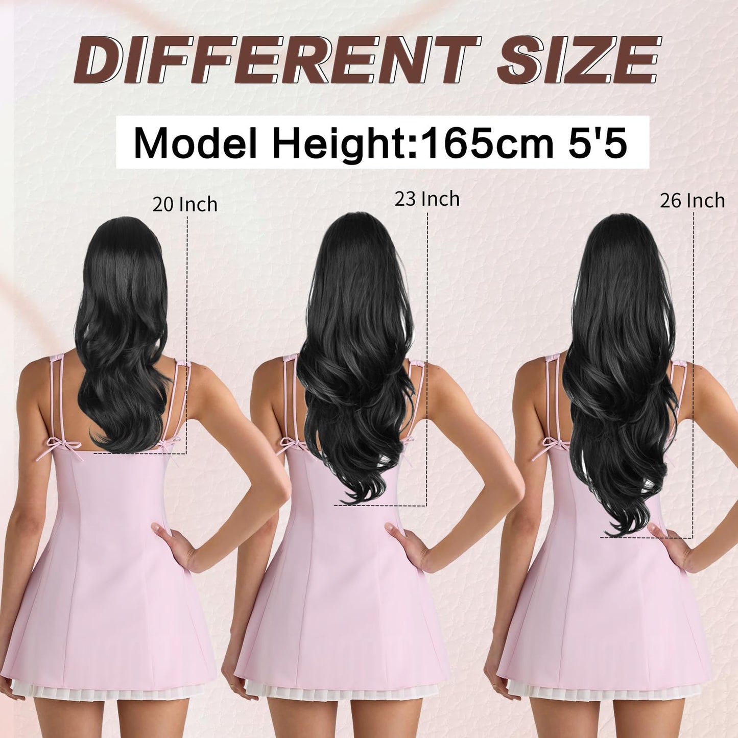 CHRSHN Blonde Ponytail Extension, 20 Inch Drawstring Ponytail Extension for Women Long Blonde Wavy Layered Pony Tails Hair Extensions Synthetic Clip in Ponytail Hairpiece for Women(27/613)
