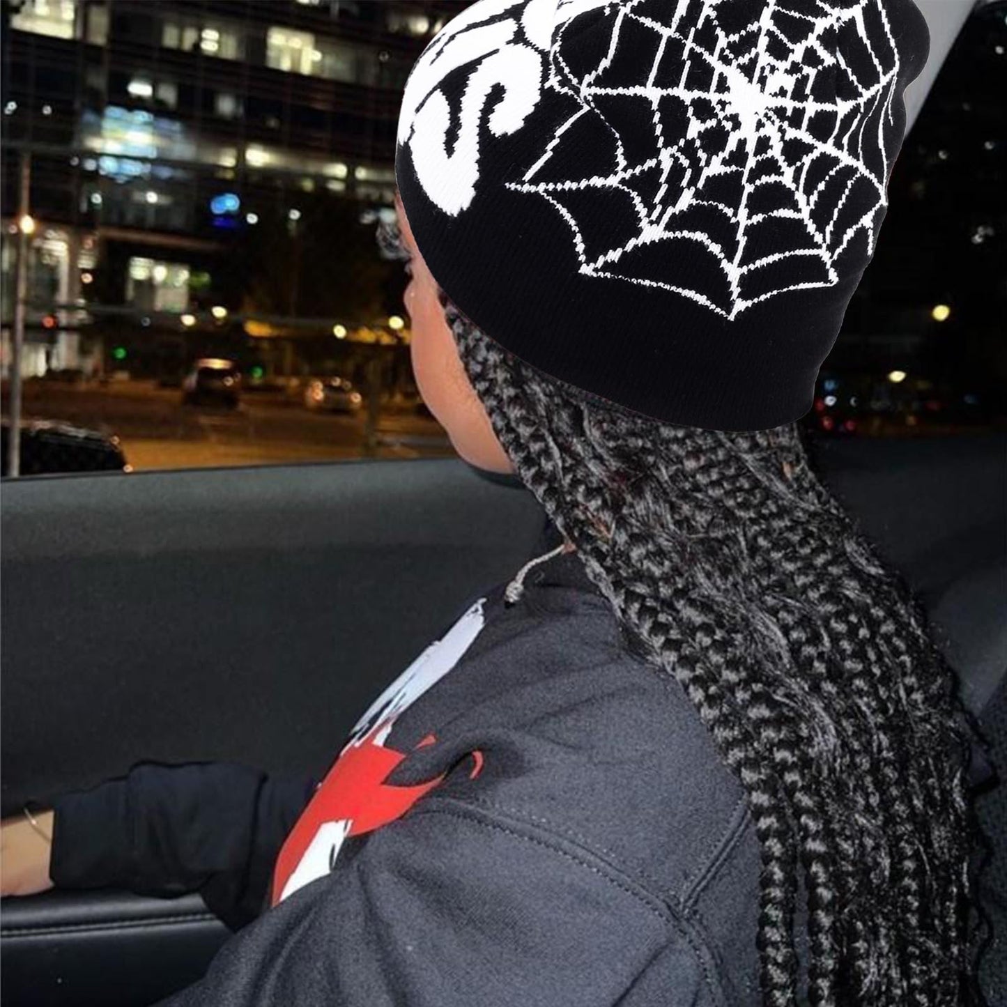 Qlauca 4Pcs Y2k Beanie Winter Knitted Graphic Beanie Warm Y2k Hat for Women Men