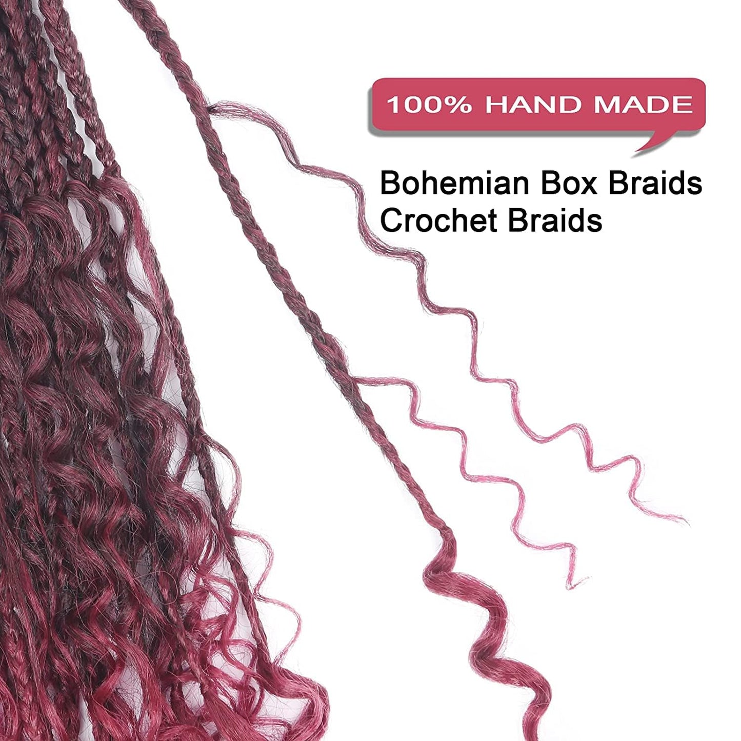 Goddess Box Braids Crochet Hair With Curly Ends 12 Inch Bohomian Box Braids Crochet Braids 8 Packs 3X Crochet Braids Synthetic Braiding Hair Extension for Black Women (12 Inch (Pack of 8), T1B BUG)…