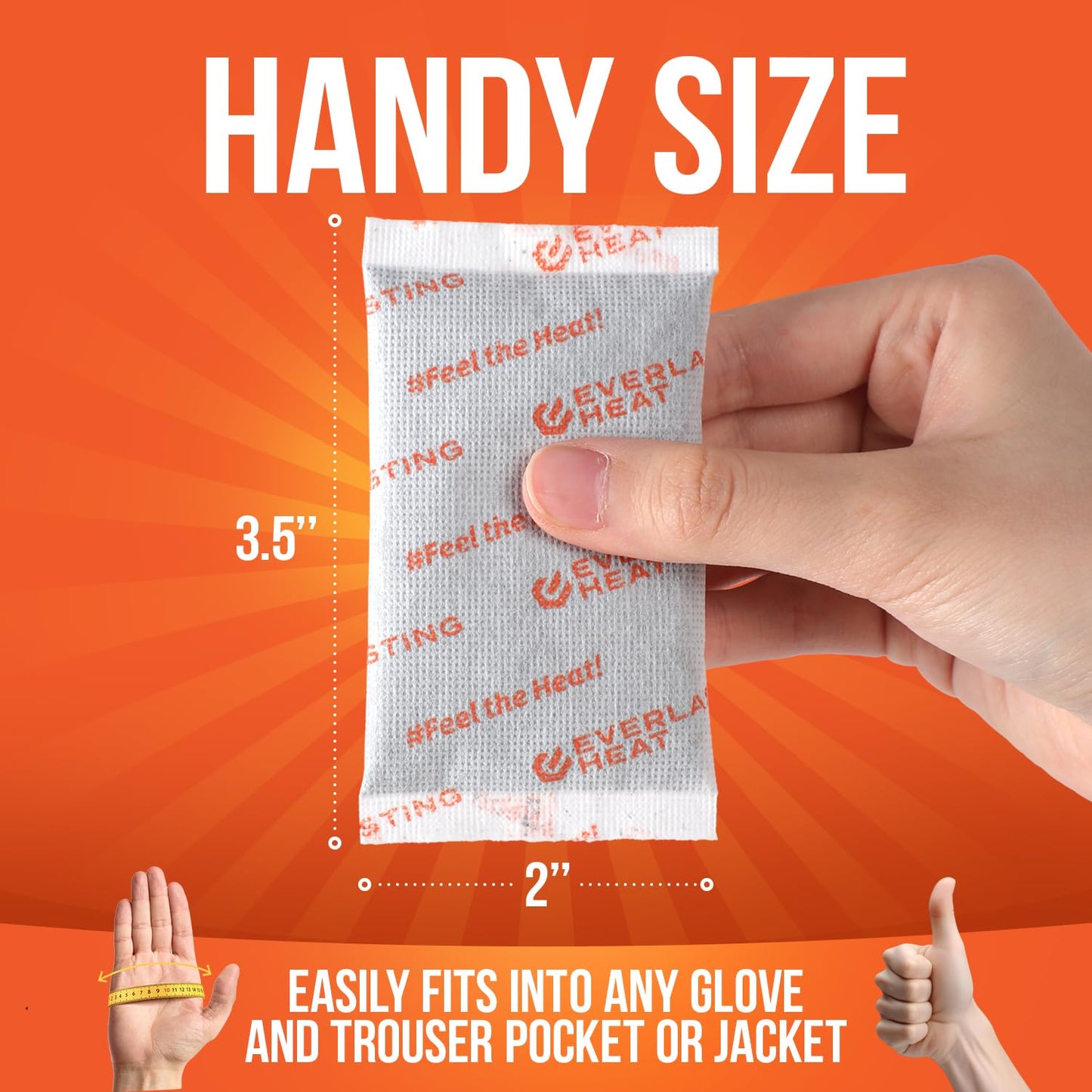 Everlasting Heat Hand Warmers 20 Pairs (40 Warmers) - Up to 10 Hours of Long Lasting Warmth and Hot Hands - Easy Air Activation for Hands, Body and Feet - TSA Approved