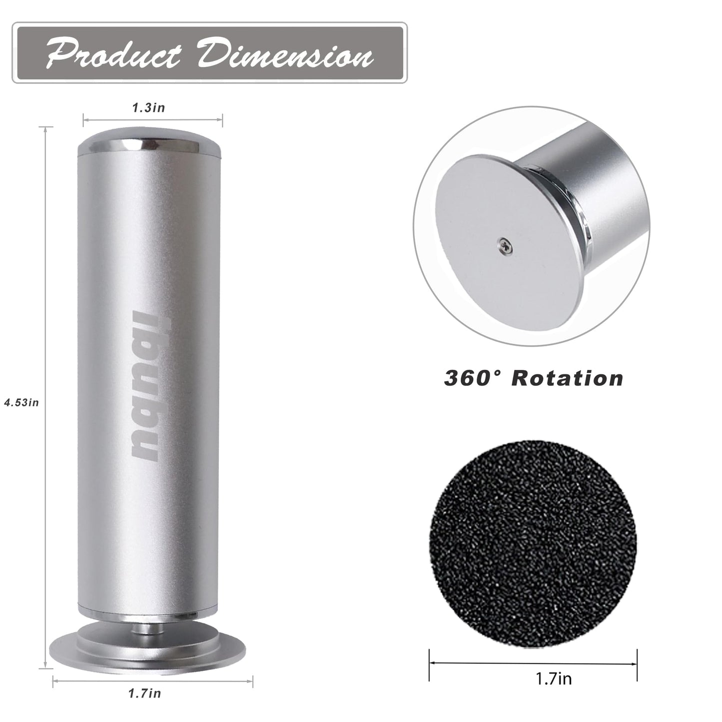 ibubu Electric Feet Callus Remover Professional Powerful Foot File Pedicure Grinder Sanders with 60PCS Replacement Sandpaper Discs Heel Scraper for Dead Dry Crack Skin Calluses Speed Adjustable Silver