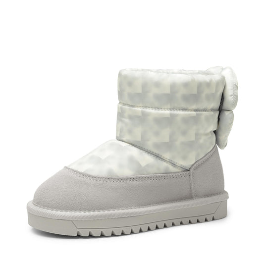 DREAM PAIRS Girls Snow Boots Kids Winter Faux Fur Lined Ankle Shoes Grey/Beige Size 5 Big Kid SDSB2305K