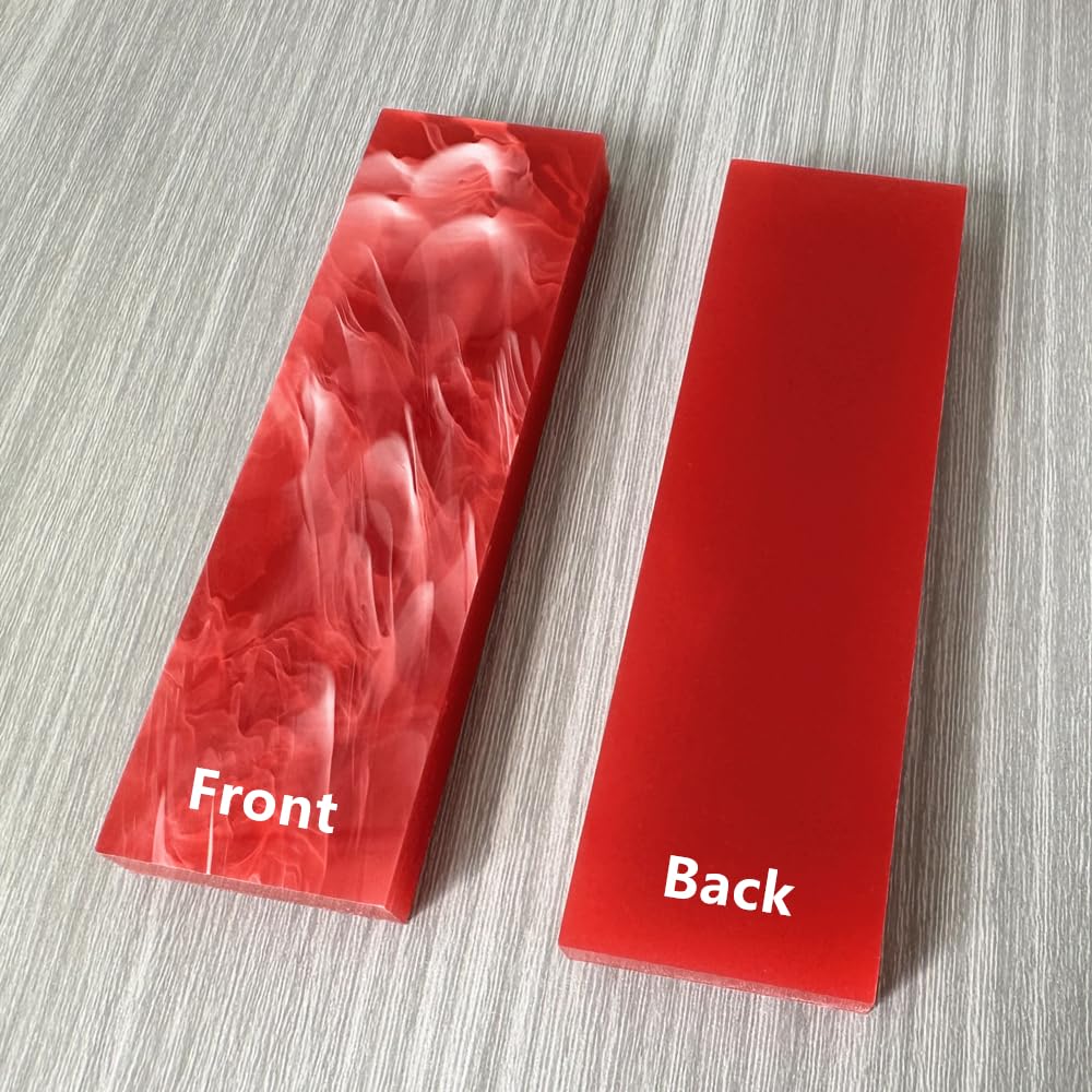 Uotowell Pre-Cut Epoxy Resin Scales Blanks for Decorative Inlays in Guitar Bodies, Necks, Engraved Knife Handle and Gun Grips - Cherry