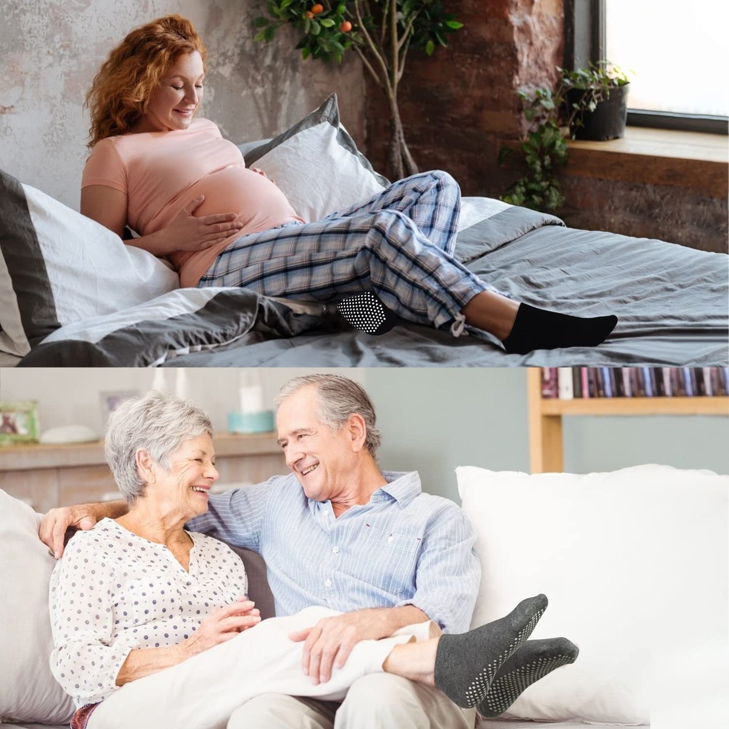 ELUTONG Pilates Ballet Barre Yoga Socks 1-4 Pack Non Skid Slip Sticky Grippers Socks for Women