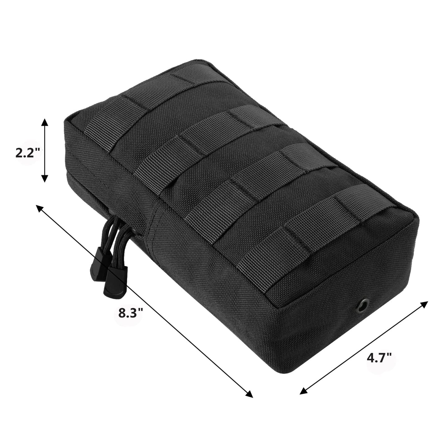 FRTKK 2 Pack Molle Pouches - Tactical Compact Water-Resistant EDC Pouch Small Utility Pouch Bags (Patch Included) (2 Pack-Black 3)