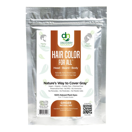 Red Henna Hair Color For All Kit | 100% All Natural Hair Dye & Beard Dye Powder (Ginger Natural Red) Organic, Herbal & Vegan Chemical & Cruelty Free Permanent Gray Coverage & Tinting
