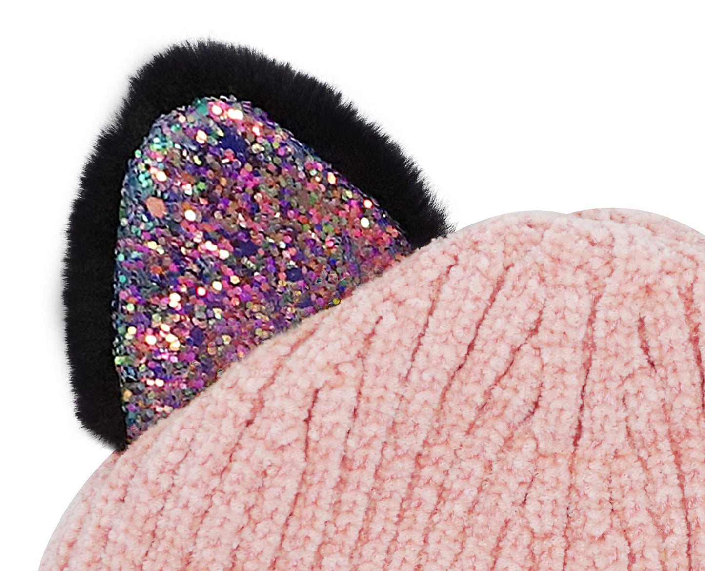 Bellady Kid Girl Hat Cute Cat Ear Beanie Cap Warm for Fall Winter,Child_Pink