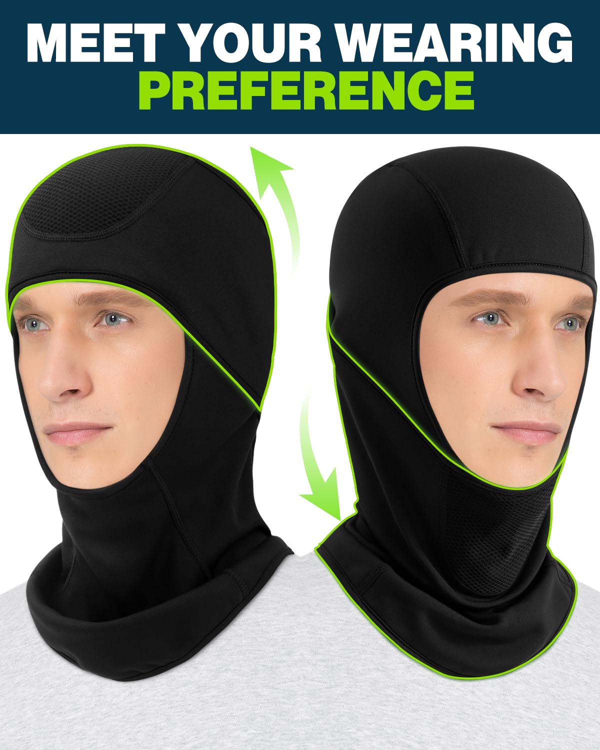 Balaclava Face Mask with Breathable Mesh, Moveable Design Ski Mask for Winter Cold Weather Ski Snowboarding Working Men Women