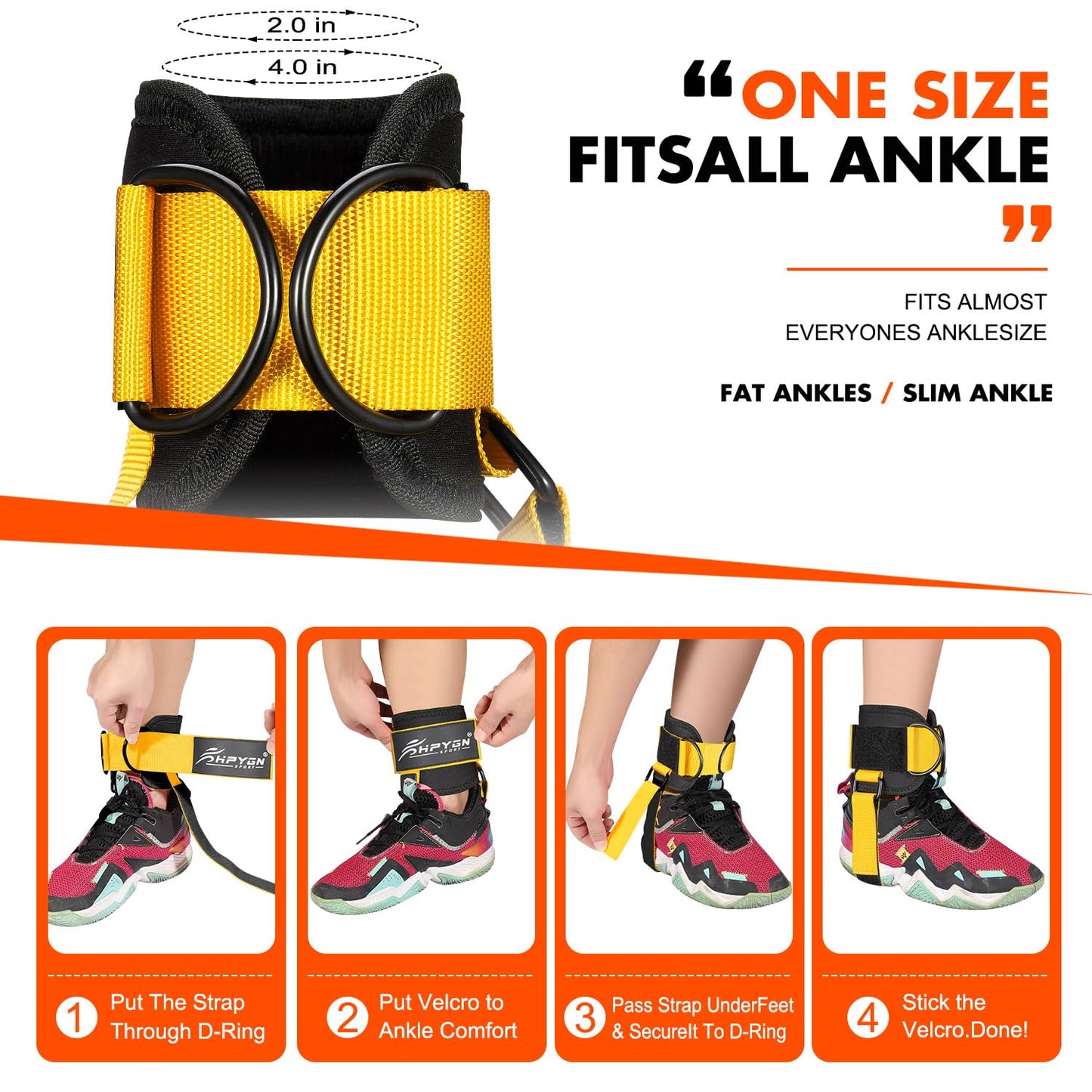 Resistance Band Set with Ankle Straps, Gym Kickback Straps for Butt and Leg Exercises, Ankle Straps for Cuff Exercises - Perfect for Home Workouts and Fitness Training