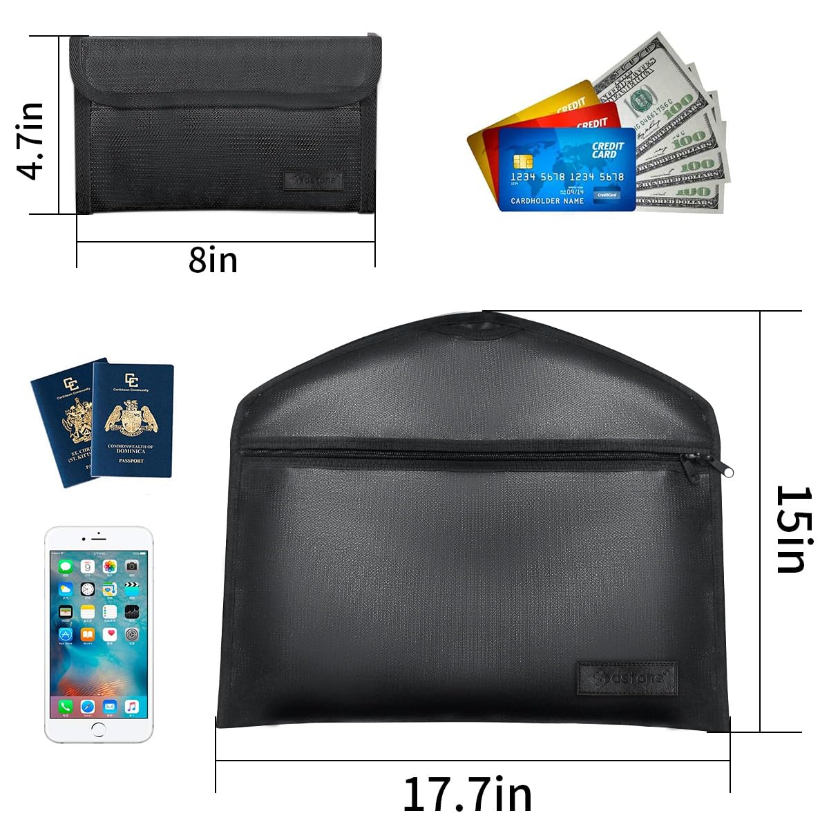 Sdstone Hanger Diversion Fireproof & Waterproof Safe with Lock & Small Fireproof Bag, Secret Safe for Money&Jewelry, Under Clothes with Hidden Compartment to Hide Items for Home or Travel Safe,2 Pack