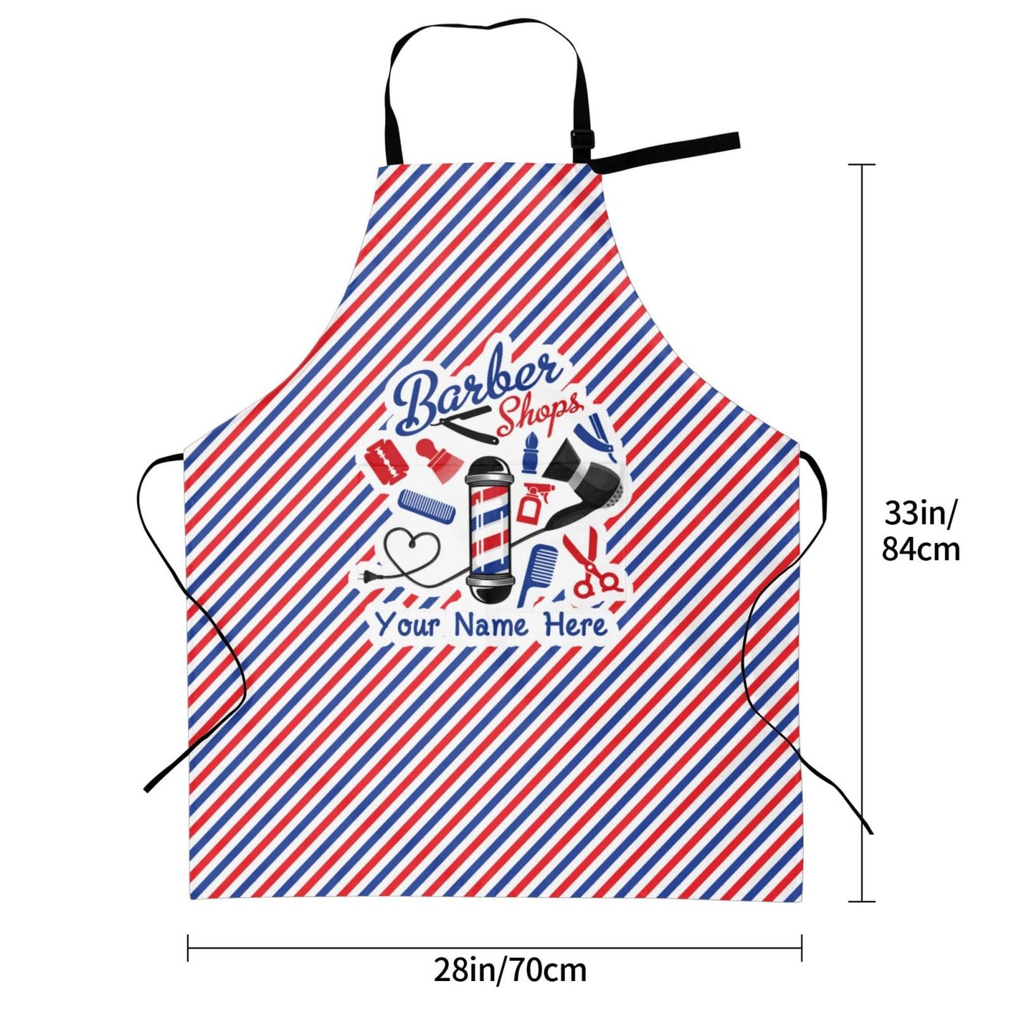 VANCIPO Custom Barber Aprons For Men Women Personalized Barbershop Apron With Pockets Customize Barber Aprons Cape Add Name Text