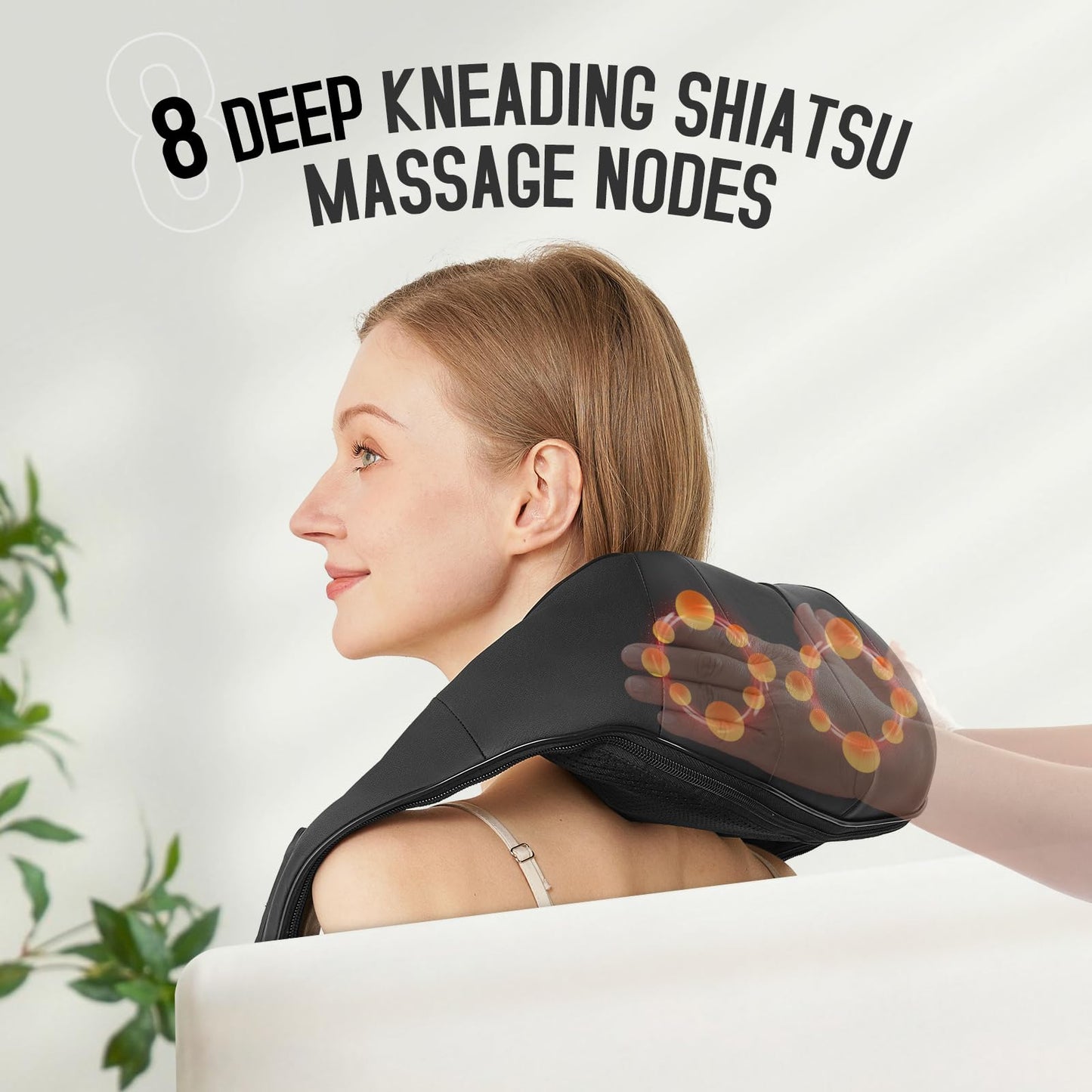 Cordless Shiatsu Neck and Shoulder Massager, Back Massager with Heat ,Massage Deeper Tissue 4D Kneading Massage for Shoulder, Neck and Back, Use at Home, Office, Car - Gifts for Fathers Day Dad Gift