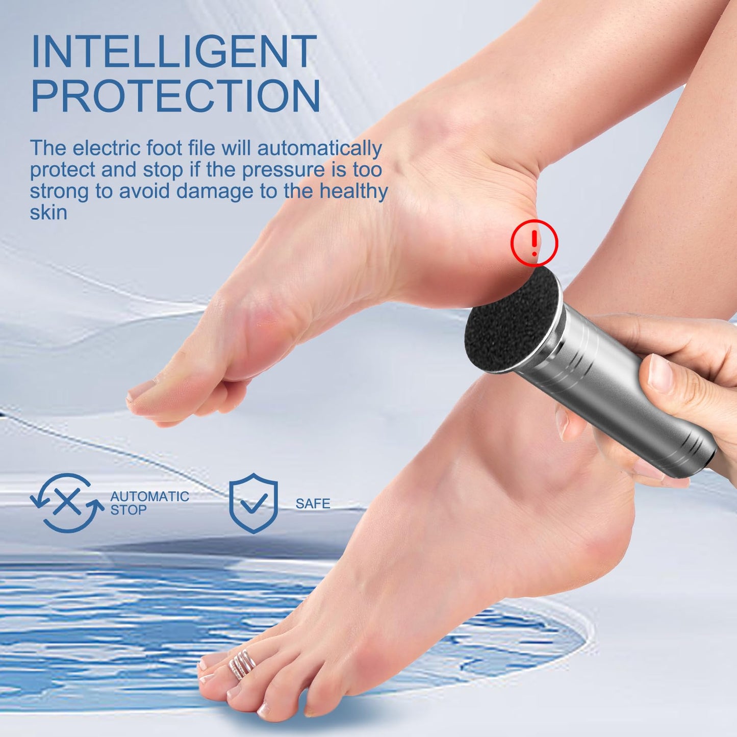 krofaue Electric Callus Remover for Feet Adjustable Speed Electric Foot Filer 60pcs Replacement Sandpaper Disk Electric Foot Grinder Professional Foot Sander for Dead Skin Calluses(Silver)