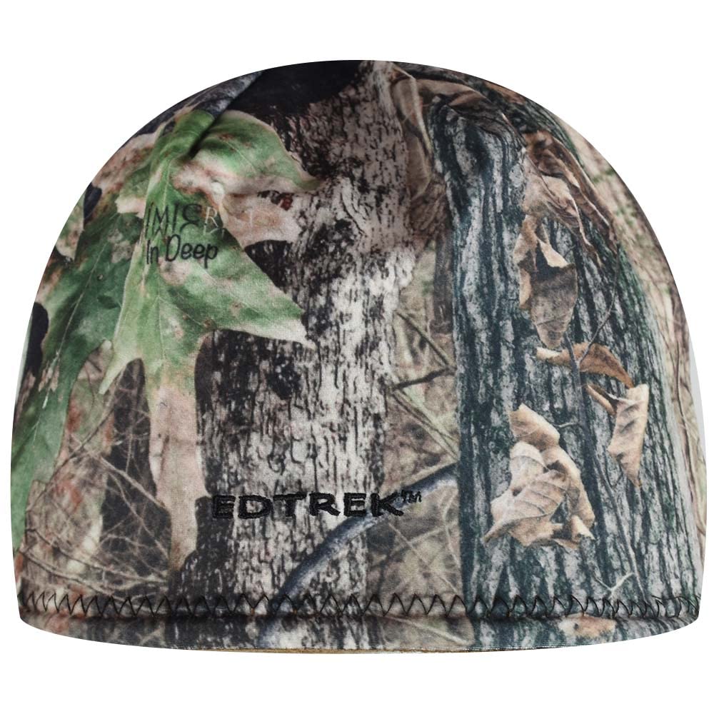 EDTREK Country Reversible Fleece Beanie - Windproof and Warm Winter Hat for Cold Weather (Brown with in Deep Camo, Large)
