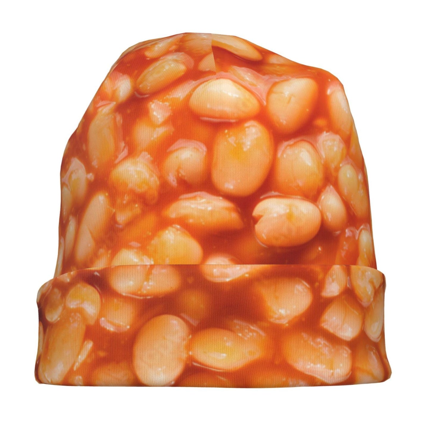 Funny Baked Bean Beanie Winter Hats Chemo Hat Cancer Headwear Knitted Hats Baggy Slouchy Skull Cap Nightcap for Men Women