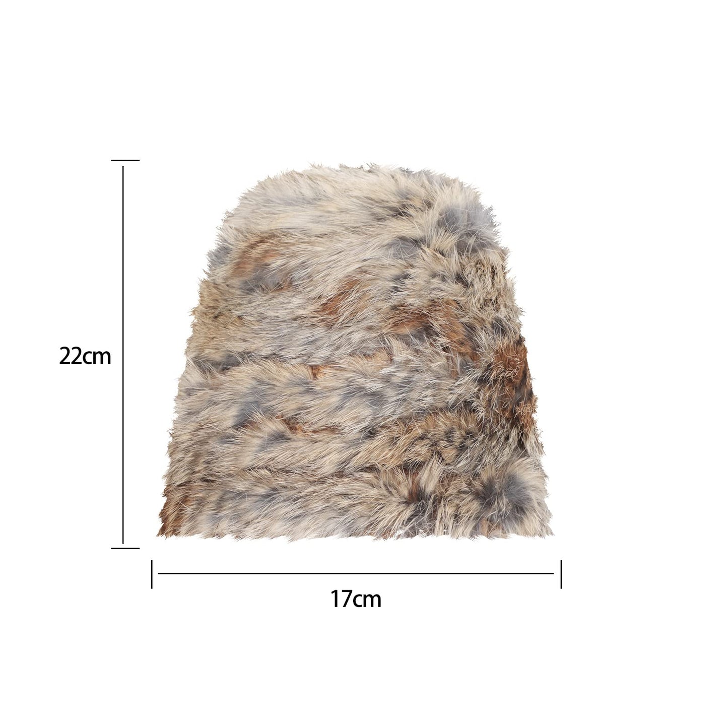 XGOPTS Women's Faux Fur Skullies Beanie Russian Cossack Style Soft Warm Wrap Caps Cold Weather Winter Fashion Furry Knit Hat Khaki