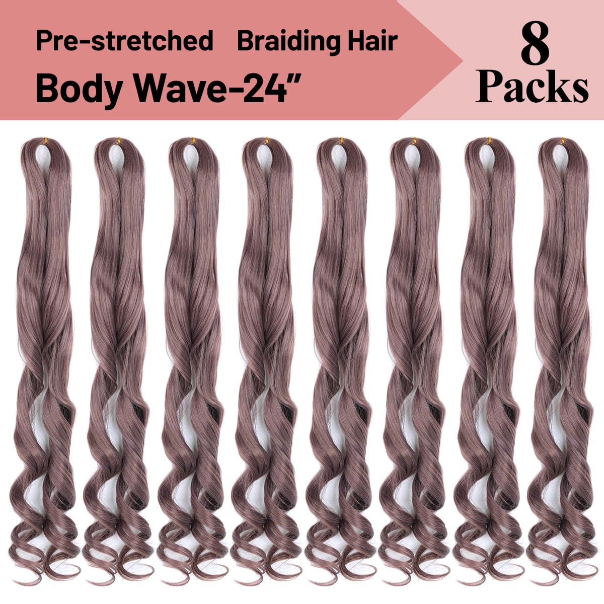 French Curly Braiding Hair,#BT01 Spanish Curly Braiding Hair for Box Braids 8 Packs Bouncy French Curl Braiding Hair 24 inch Pre Stretched Synthetic Hair Extensions(Pack of 8,#BT01)