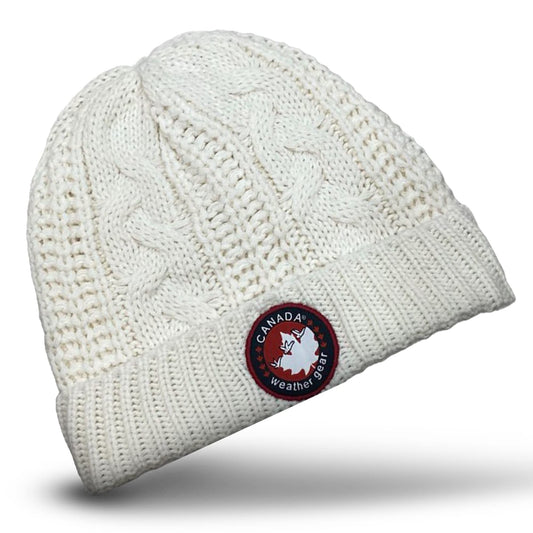 Knitted Beanie for Women - Cozy Single Soft, Warm & Thick Womens Beanie - Stretchable, Breathable & Non Fading Winter Hats for Women & Girls (Ivory)